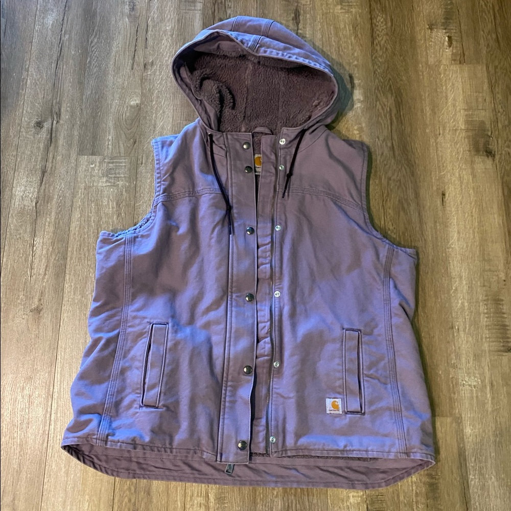 Carhartt Purple insulated vest with hood